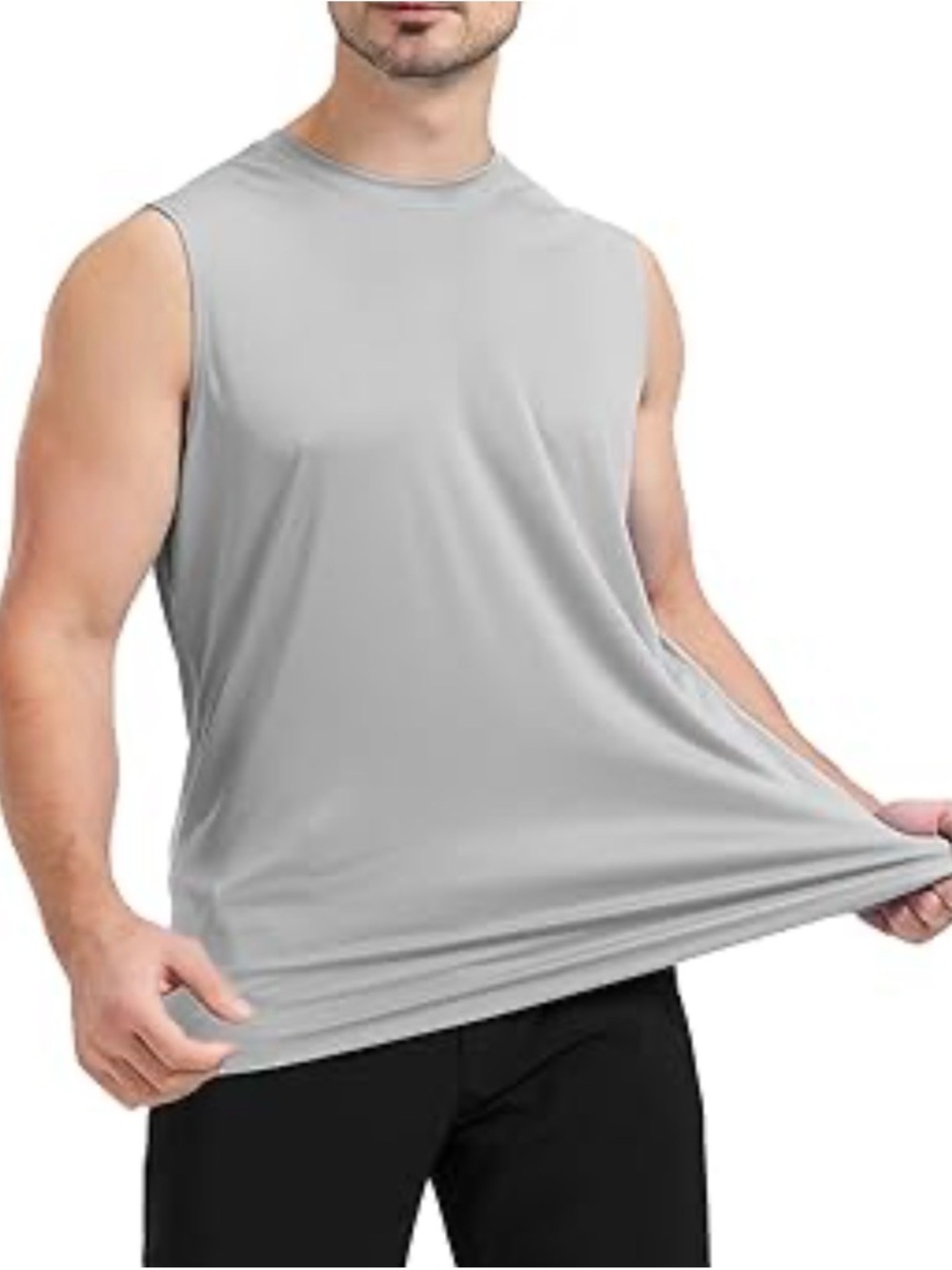 NWT UPF 50 Gray Mens Muscle Tank Top  Sleeveless Tee Size M
